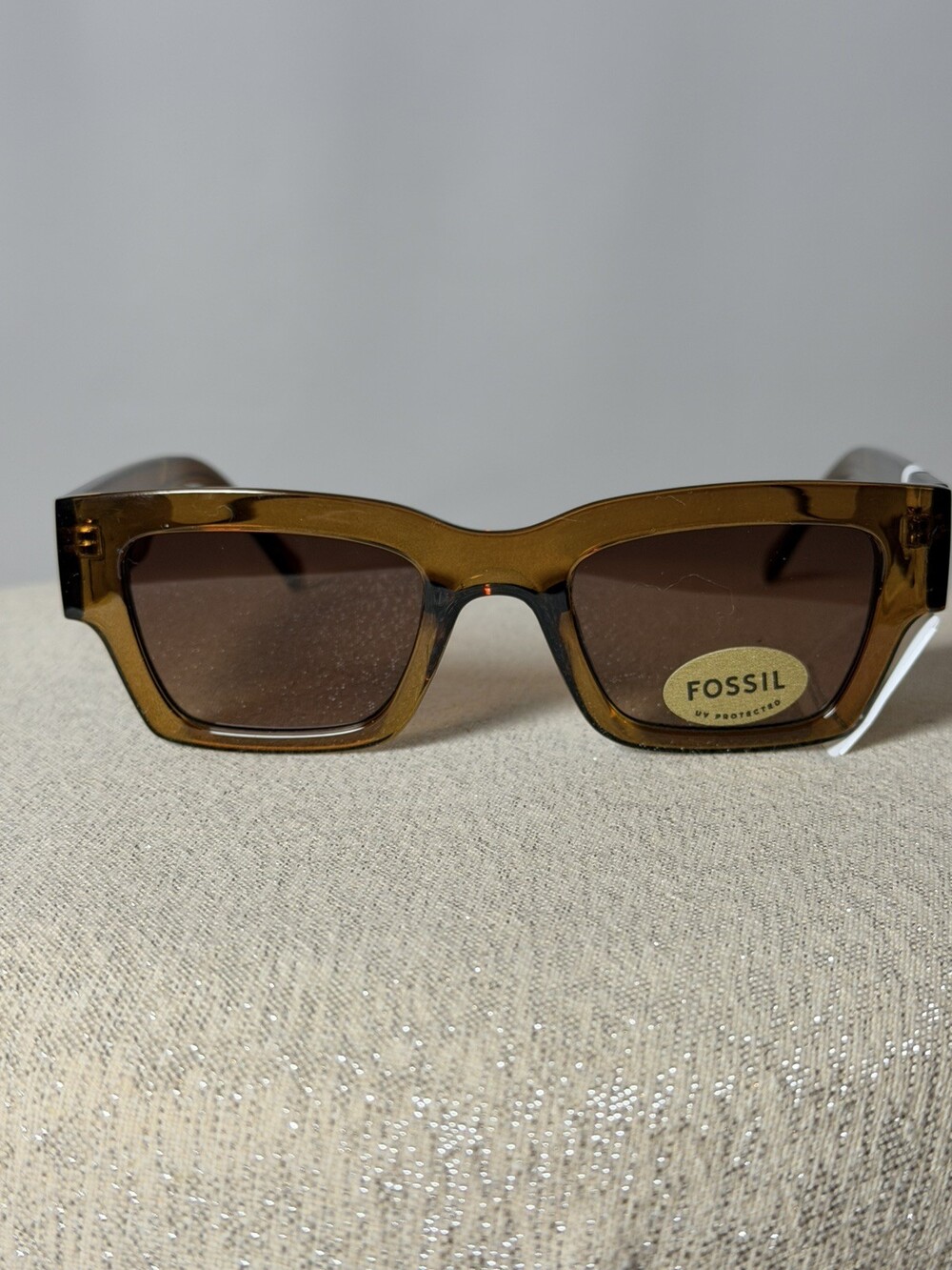 Fossil Women’s Square Sunglasses Brown Tortoise Frame Gradient Lens